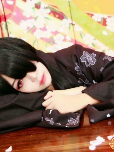 《约会大作战》时崎狂三漆黑色和服 C O S P L A Y