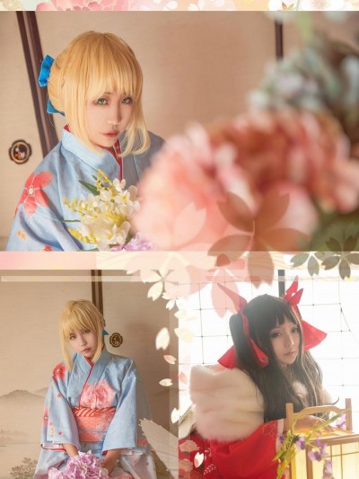 《Fate Grand Order》远坂凛 X saber桜は、春で咲くC O S P L A Y